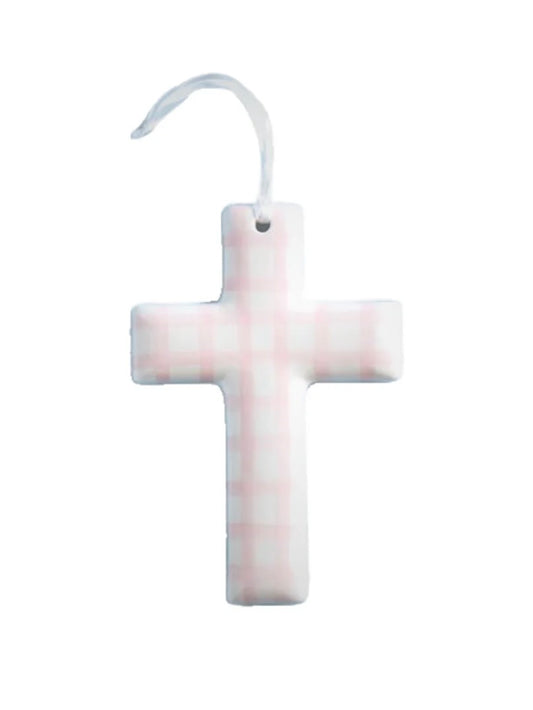 Ceramic Cross - Pink Stripe