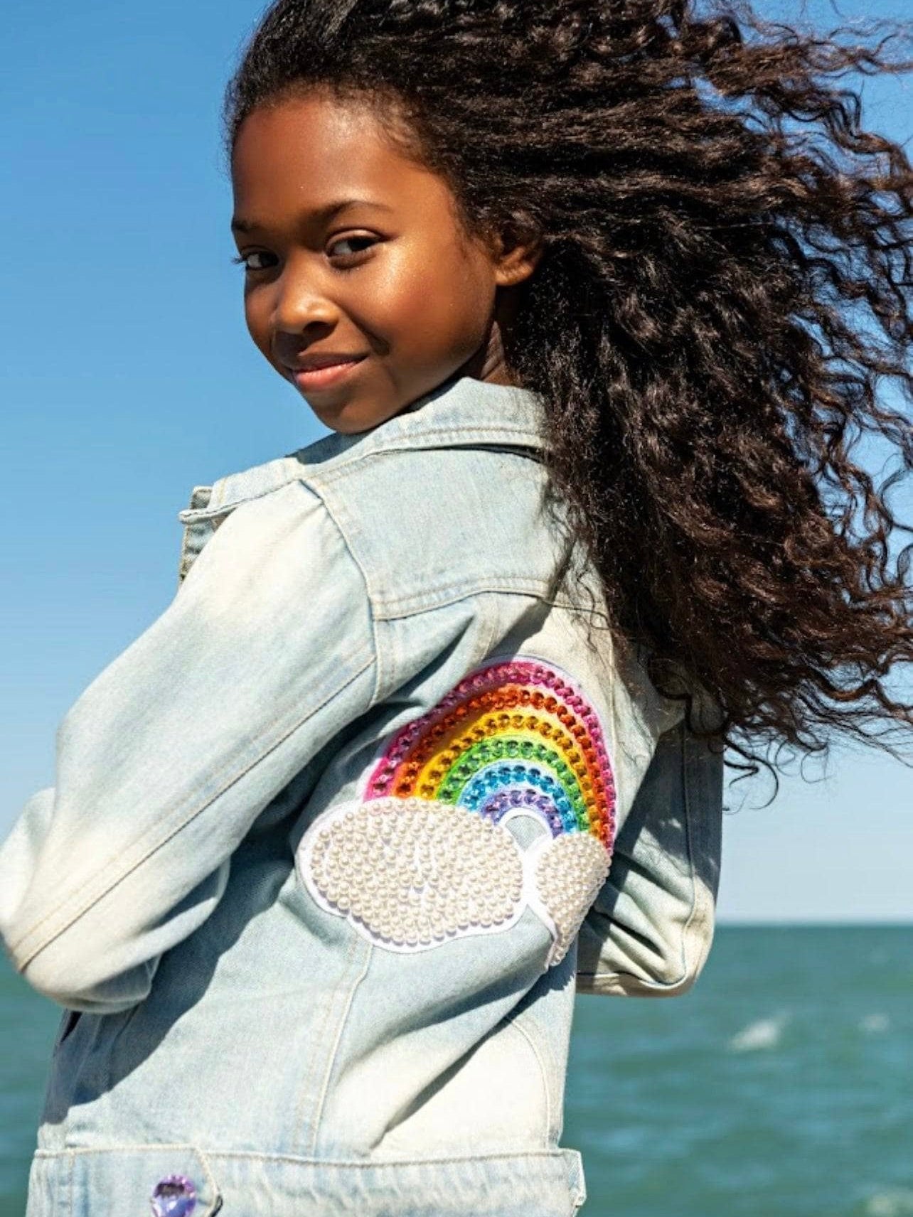 Rainbow Pearl Denim Jacket