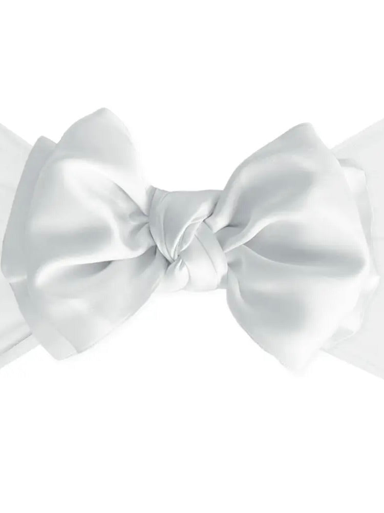 Satin Fab Bow - White