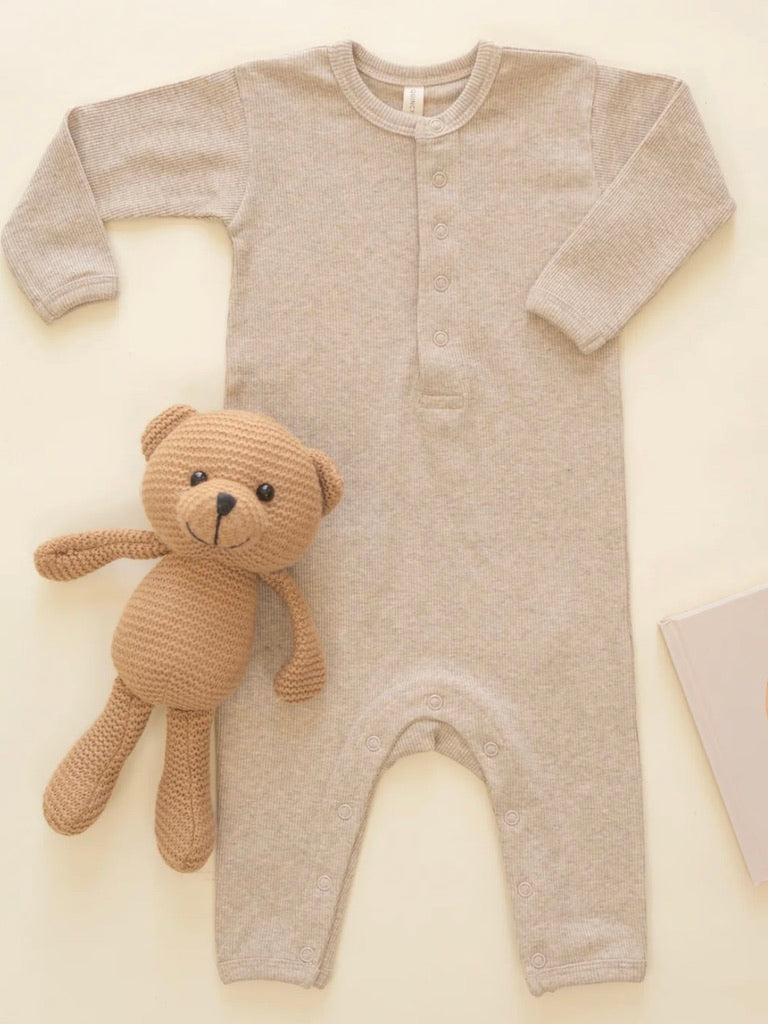 Quincy Essentials Ribbed Jumpsuit- Taupe