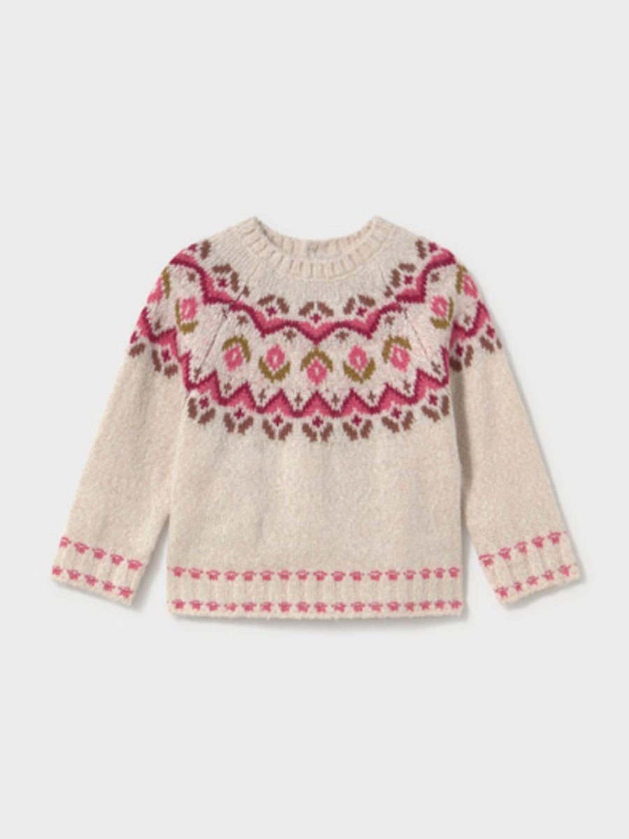 Heather Milk Jacquard Sweater