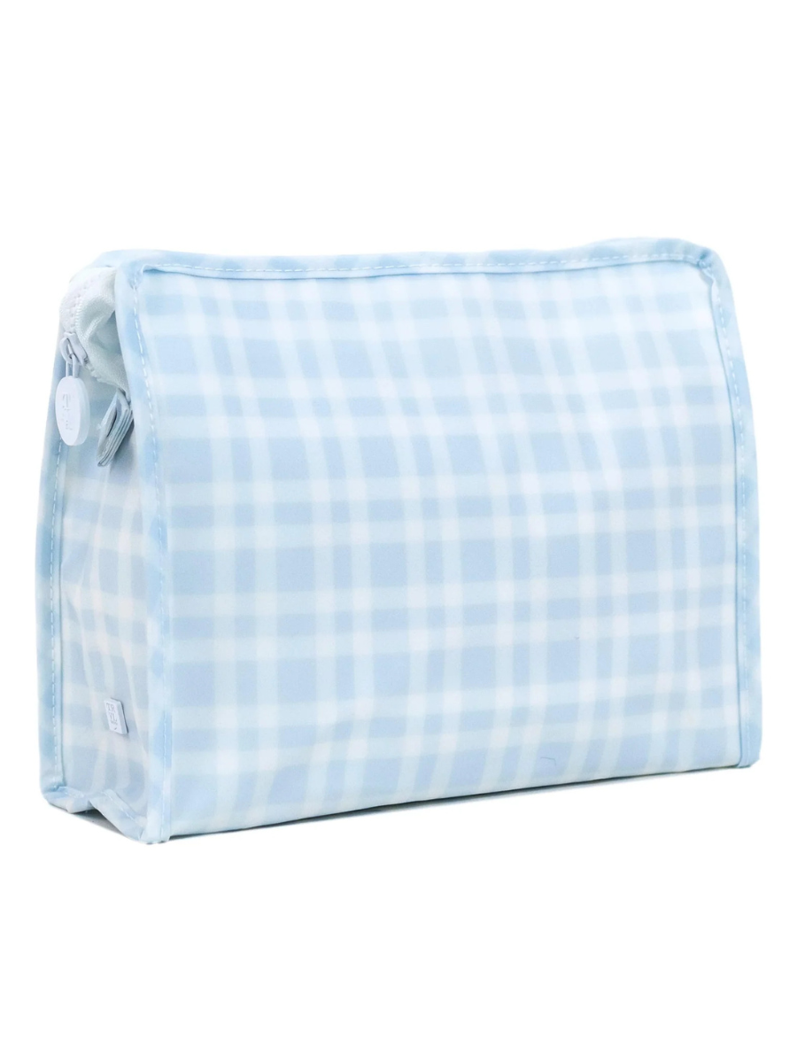 Pimlico Plaid Blue Roadie Pouch - Large
