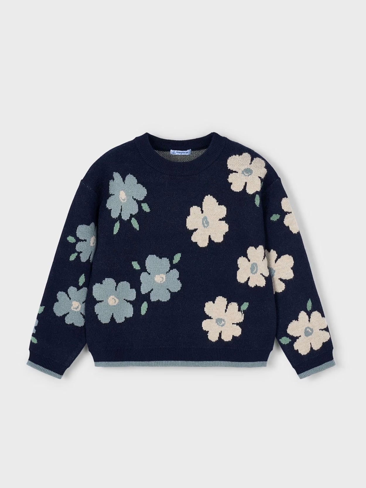 Navy Flower Sweater