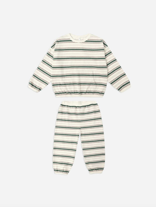 Stone Retro Stripe Relaxed Set