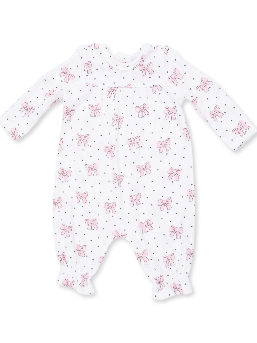Bows + Hearts Cuffed Sleeve Romper
