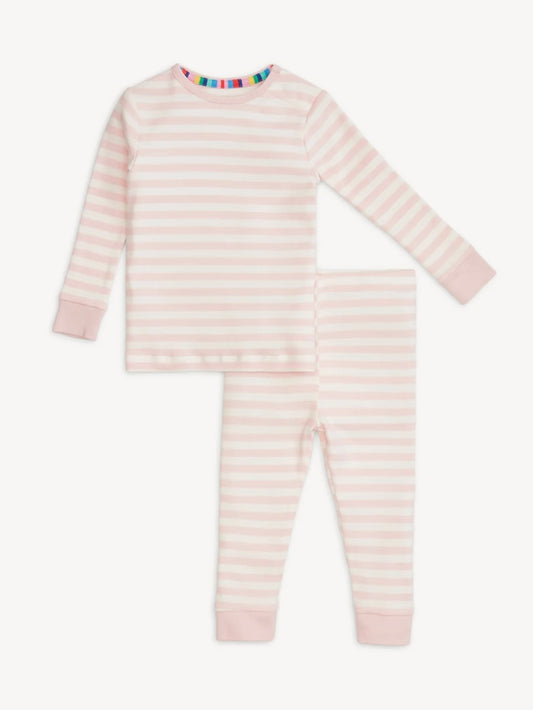 Magnetic Me Long Sleeve Cotton Pajama Set - Pink Stripe