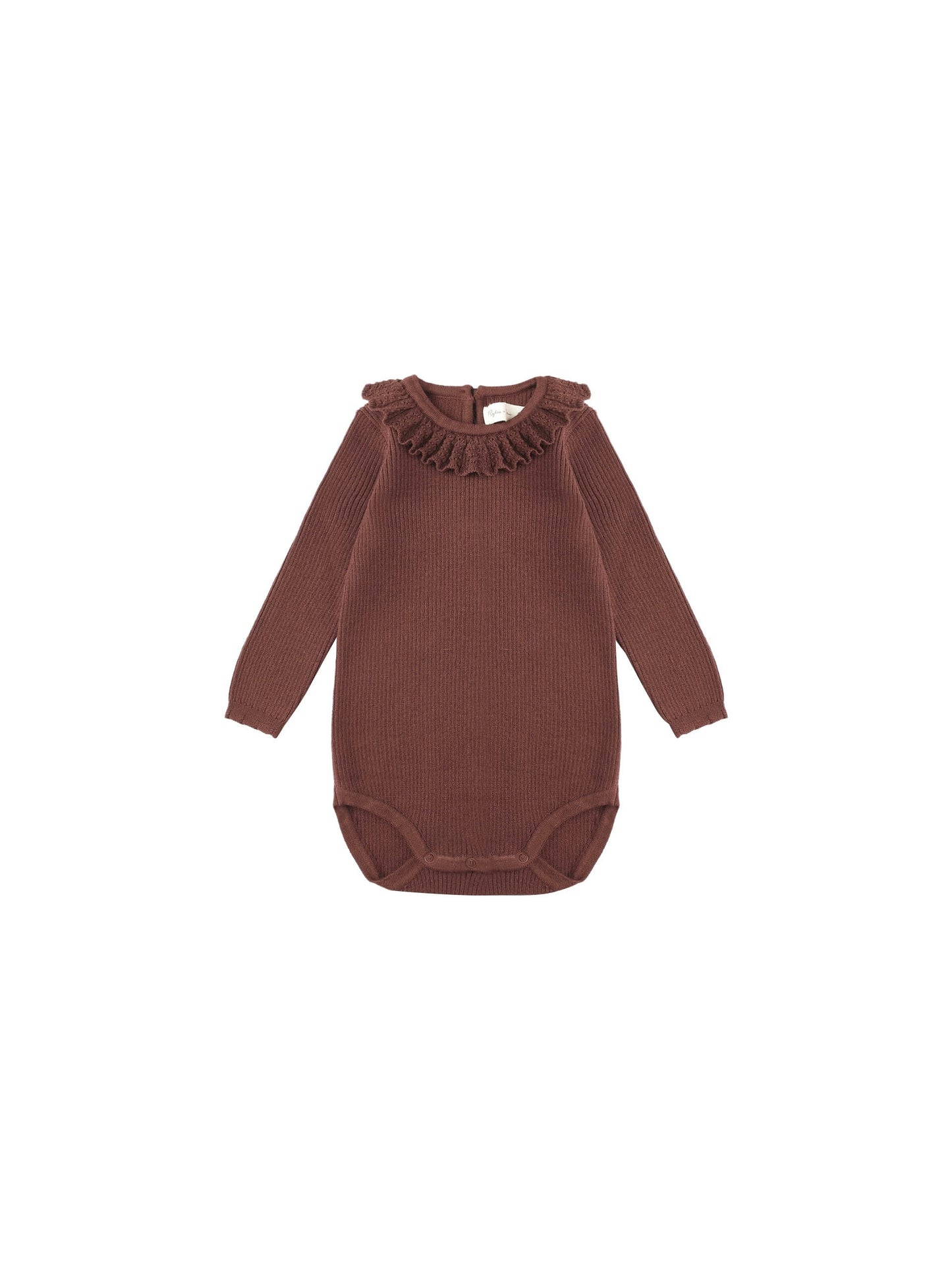 Burgundy Ruffle Collar Bodysuit