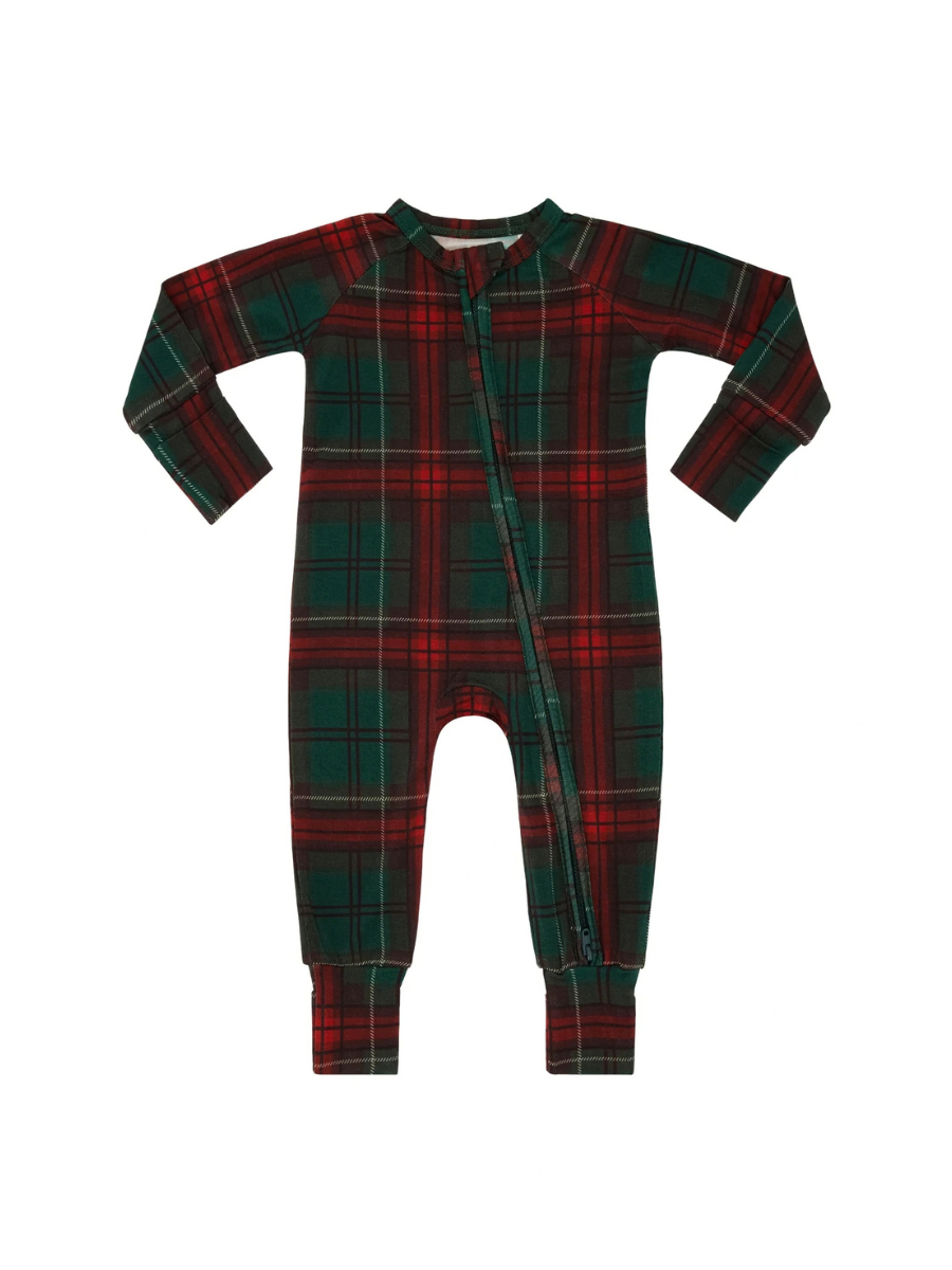 Holiday Heritage Plaid Zipper Romper