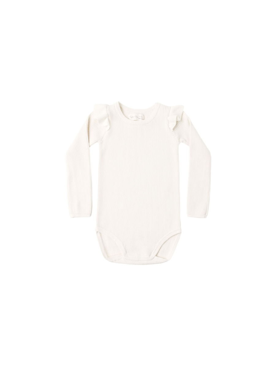 Natural Shoulder Ruffle Bodysuit