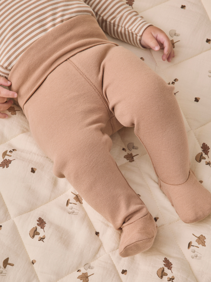 Almond Stripe Side Snap Bodysuit + Pant Set