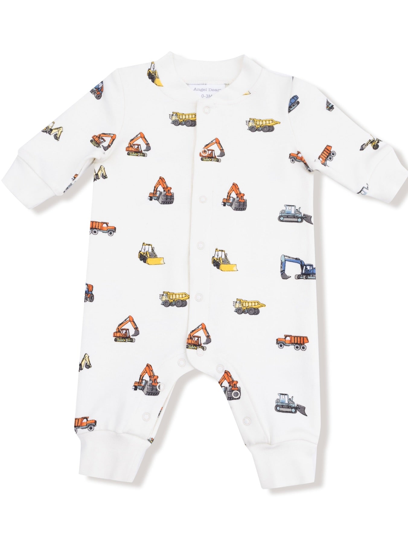 Construction Vehicles Baseball Collar Romper