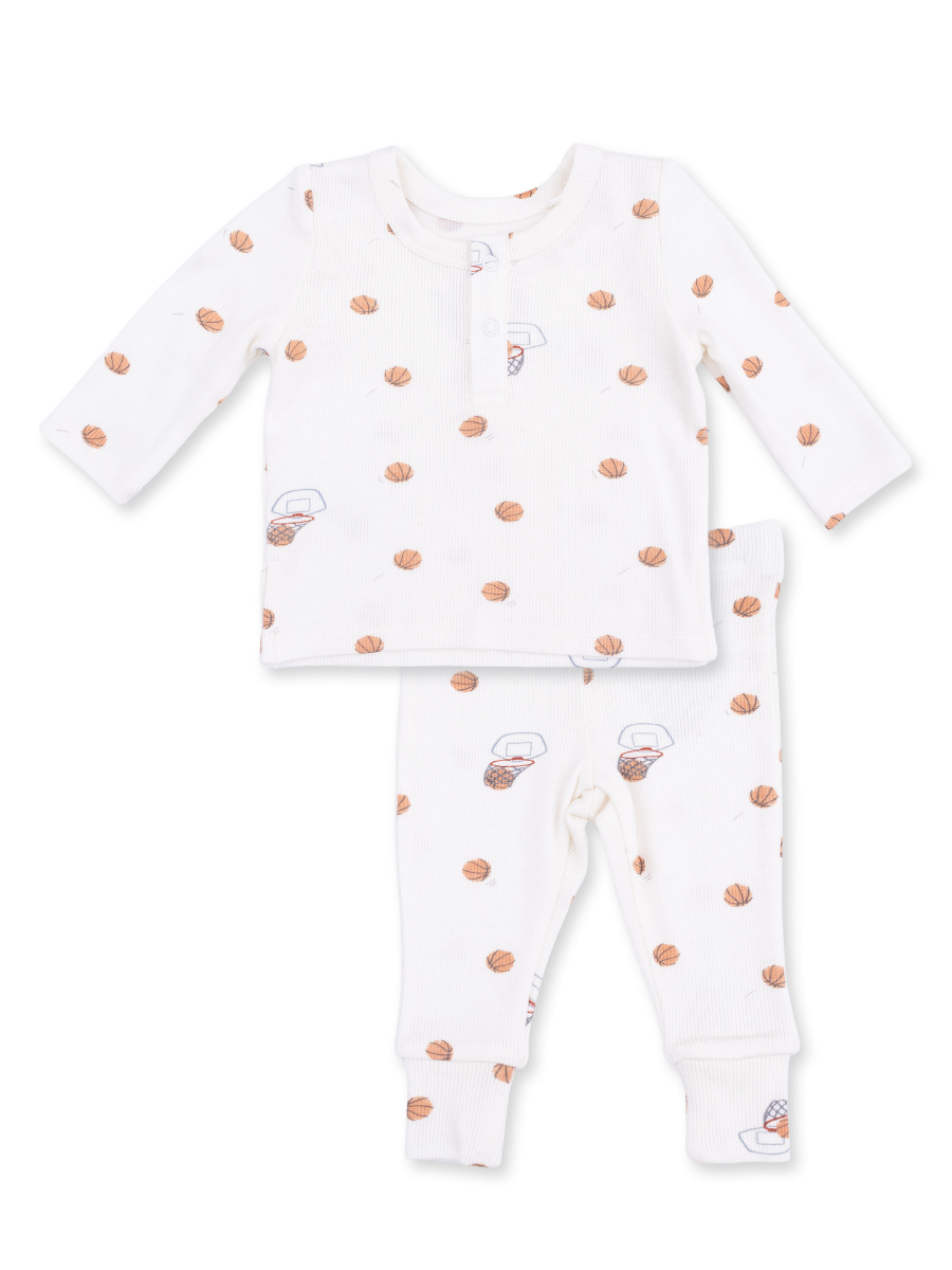 Mini Basketballs Long Sleeve Henley Play Set