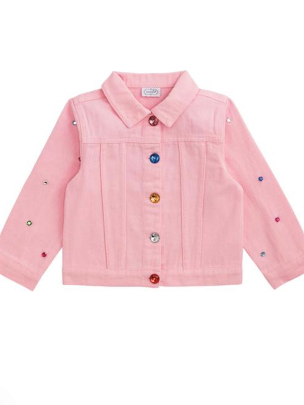 Pink Denim Jeweled Jacket