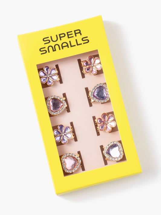 Gem Hair Clips - Pink & Purple