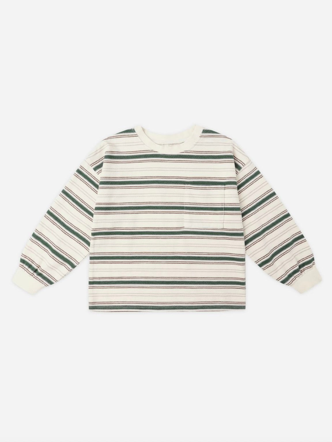 Stone Retro Stripe Relaxed Long Sleeve Tee