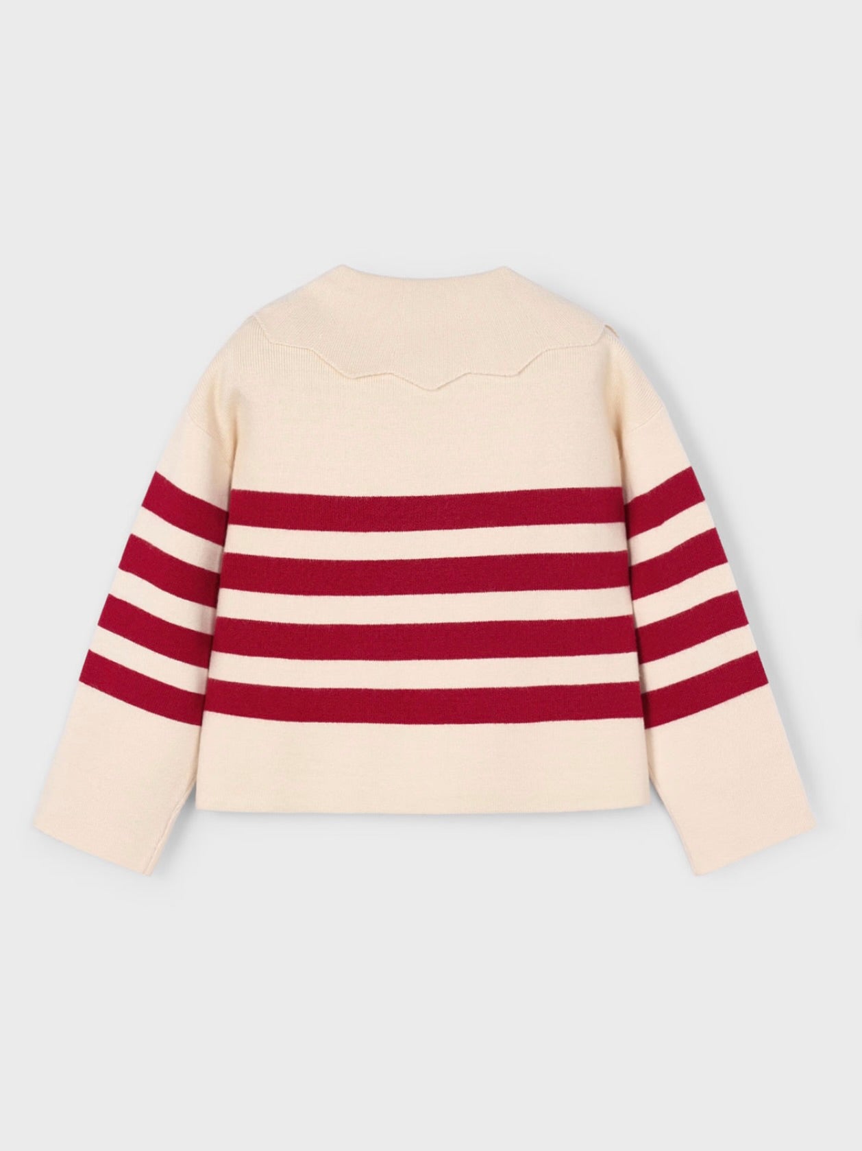 Red Striped Collared Sweater