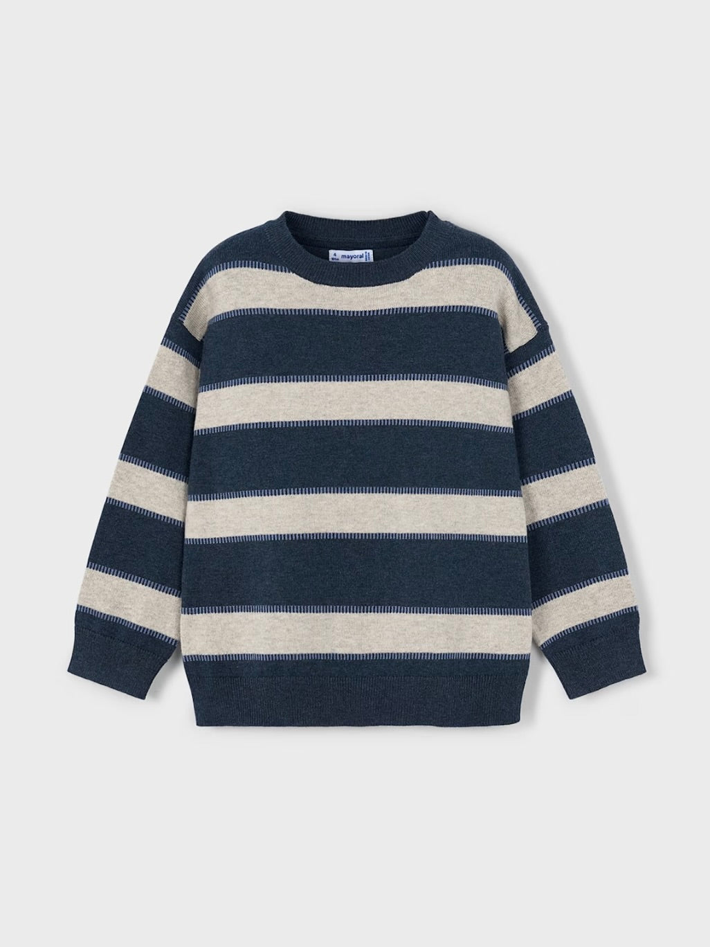 Striped Sweater - Navy/Oatmeal