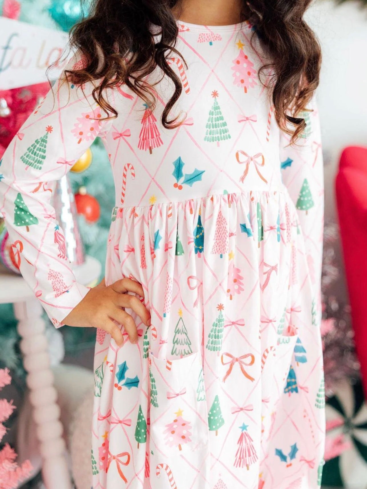 Very Merry L/S Pocket Twirl Dress
