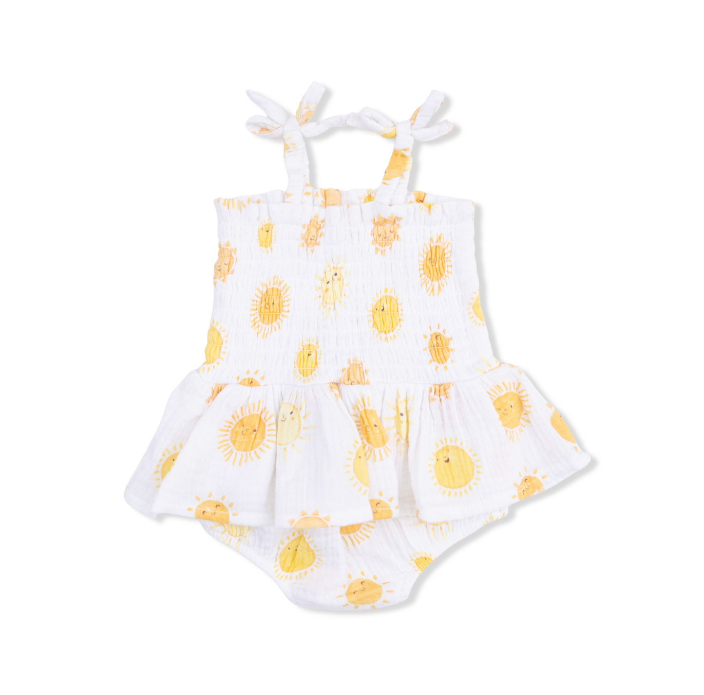 Happy Suns Smocked Bubble With Skirt