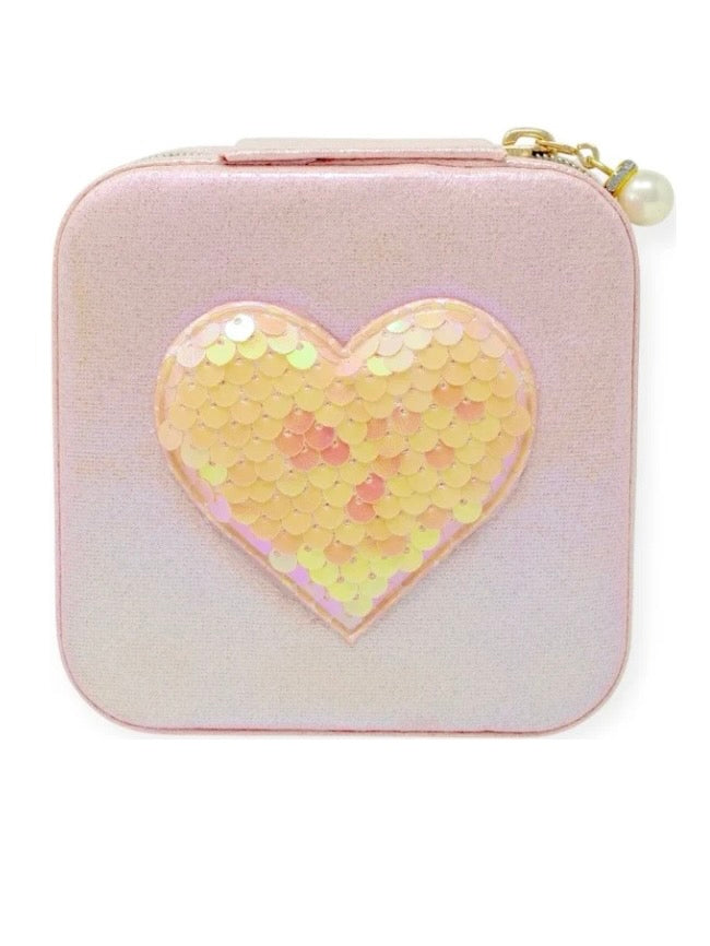 Light Pink Heart Zipper Jewelry Box