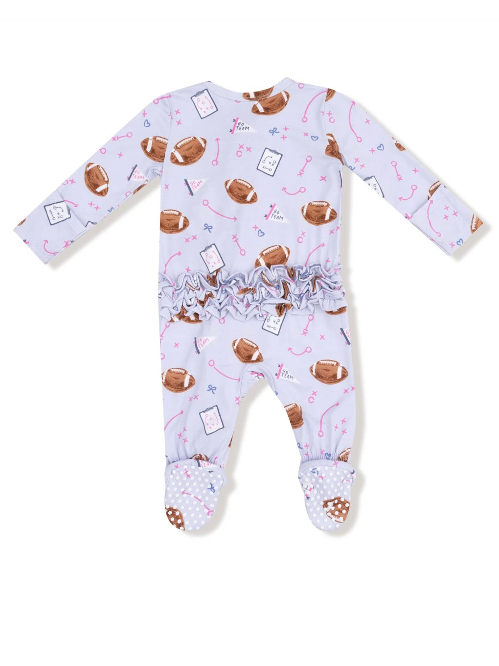 Lavender Touchdown Time Ruffle Footie