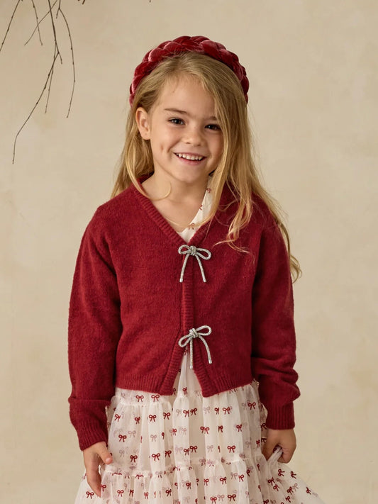 Bow Cardigan - Ruby