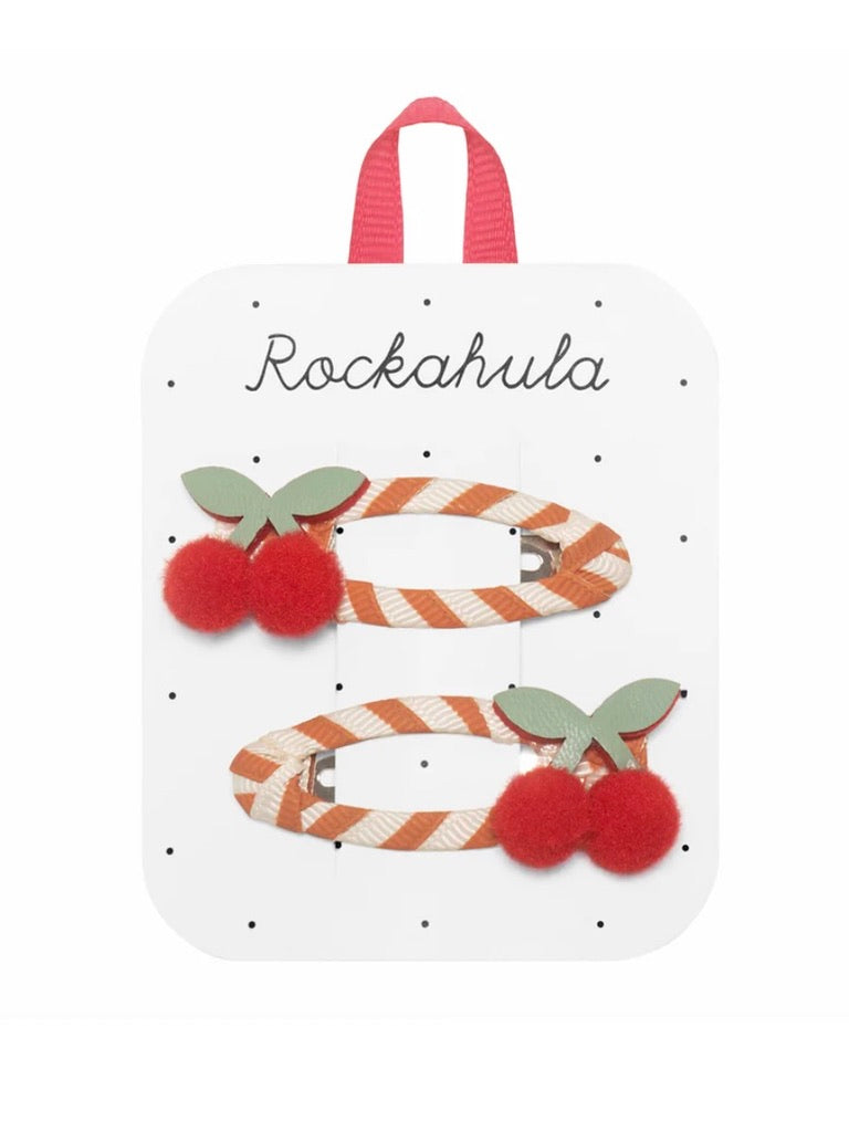 Stripy Cherry Clips