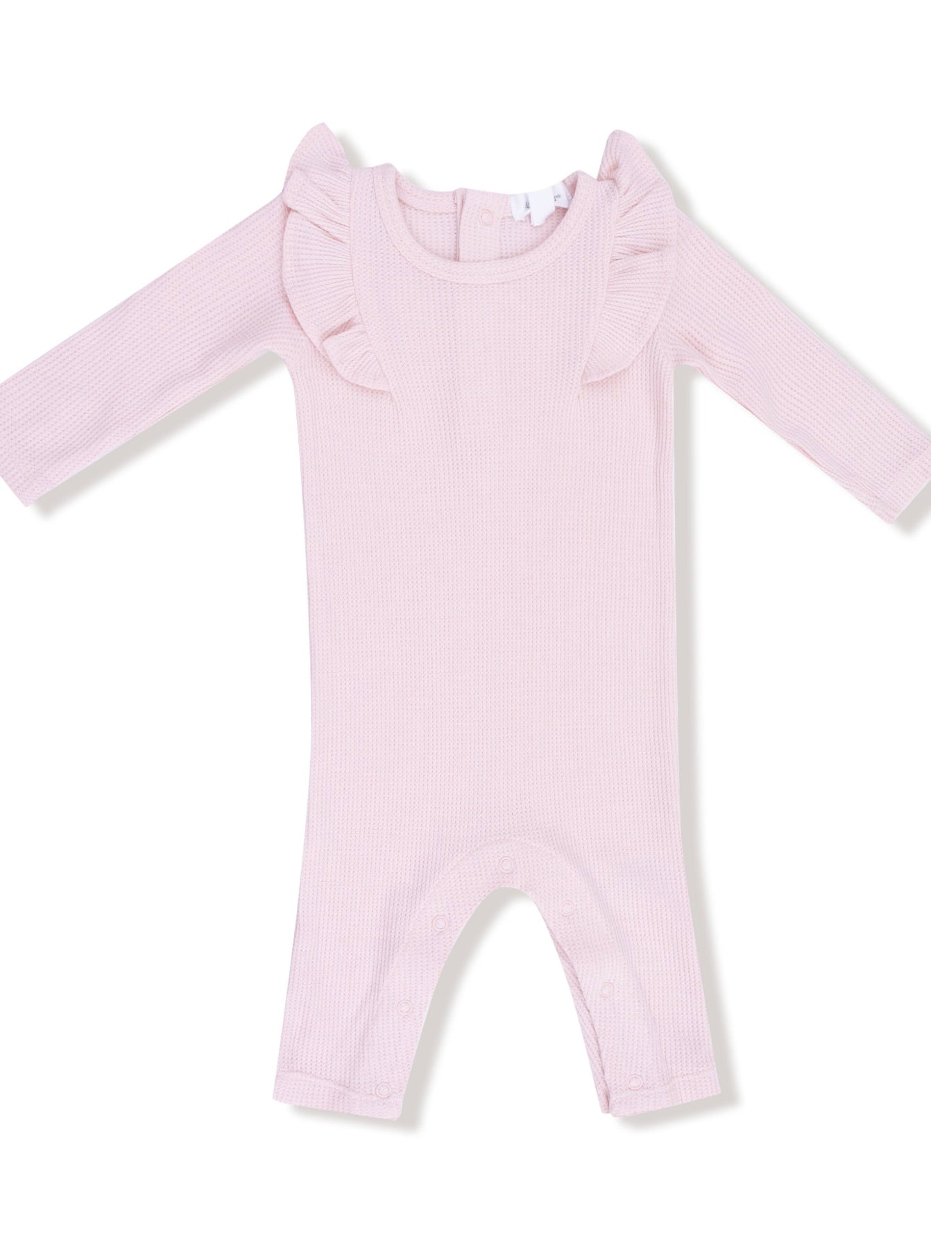 Veiled Pink L/S Ruffle Romper
