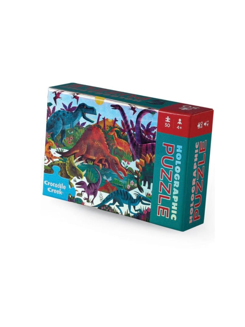 50-Piece Mini Holographic Puzzle - Dinosaurs