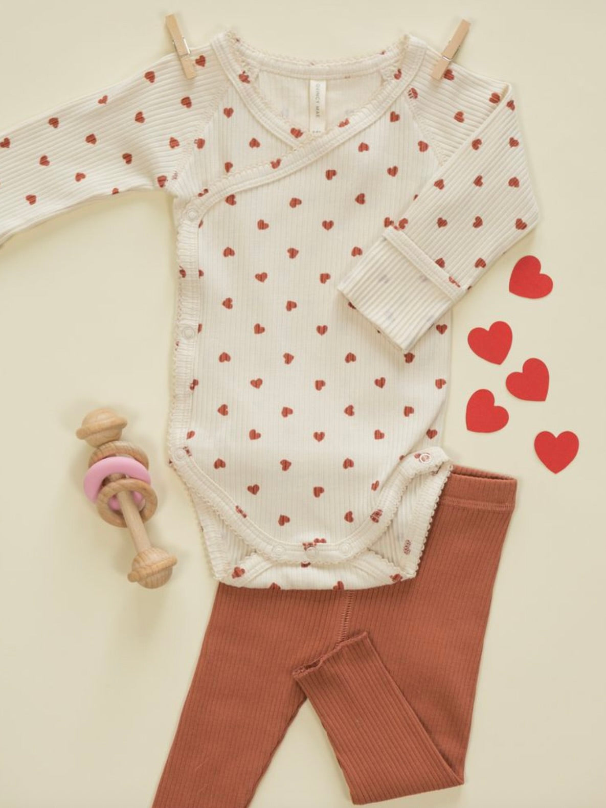 Red Hearts Side Snap Bodysuit