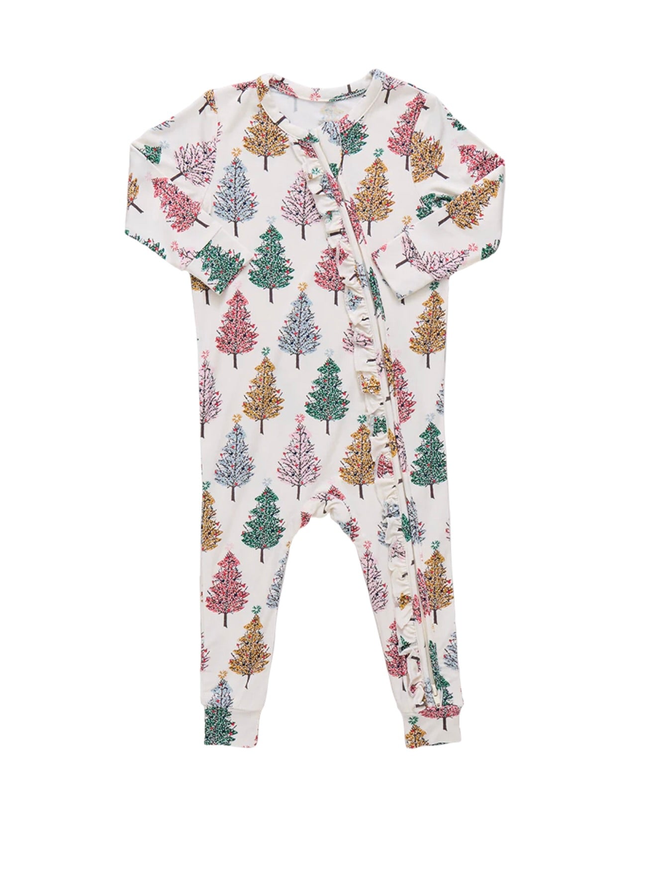 Christmas Trees Ruffle Romper