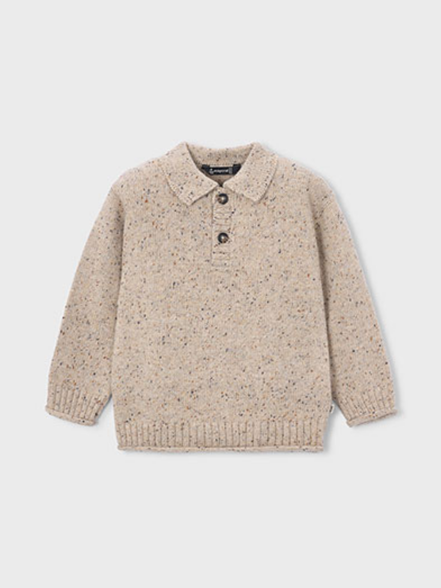 Tweed Polo Sweater