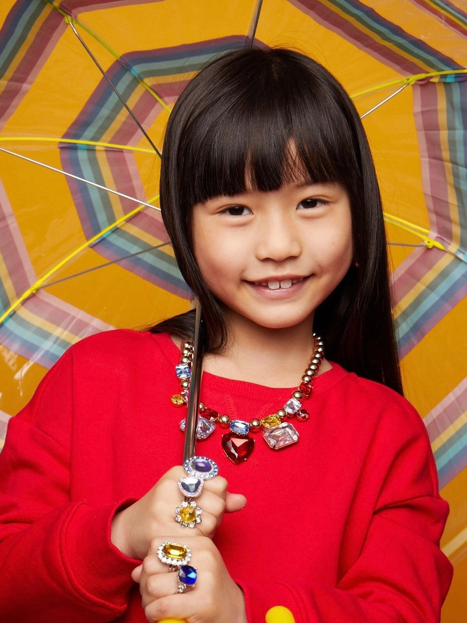 Red Heart Gem Necklace Set