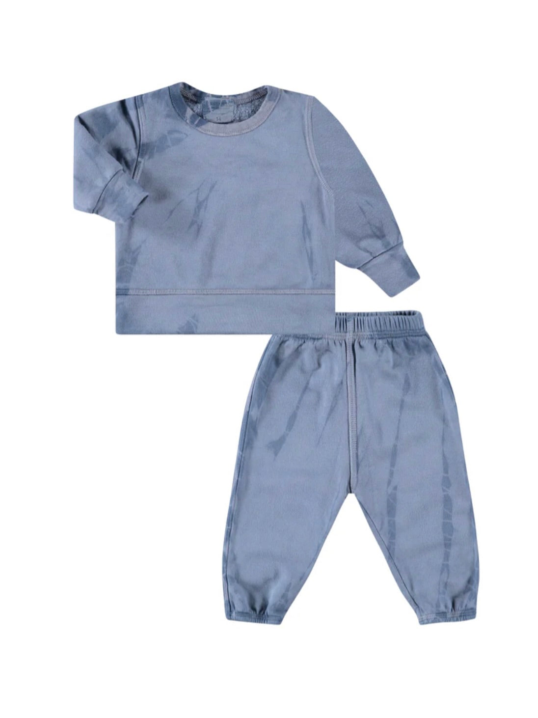 Blue Fleece Tie Dye Loungewear Set