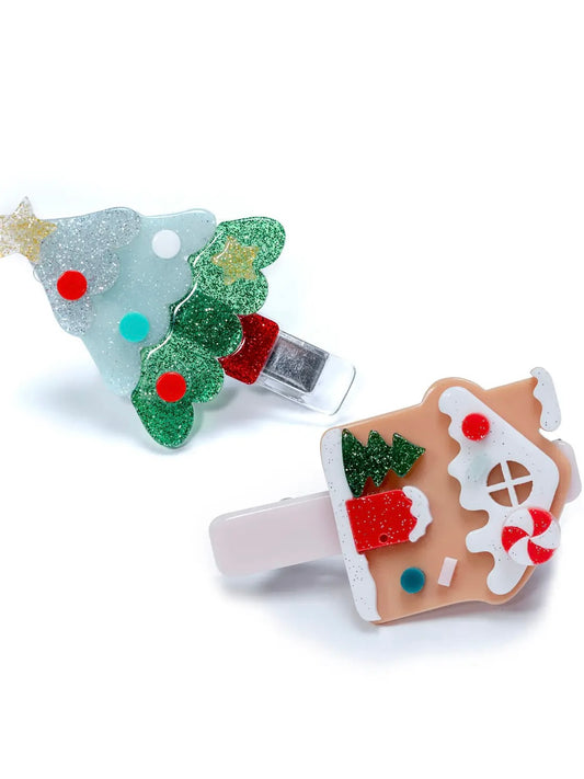Christmas Tree and Gingerbread Alligator Clips