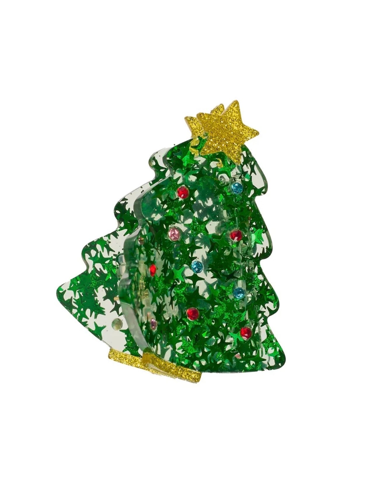 Jolly Christmas Tree Claw Clip
