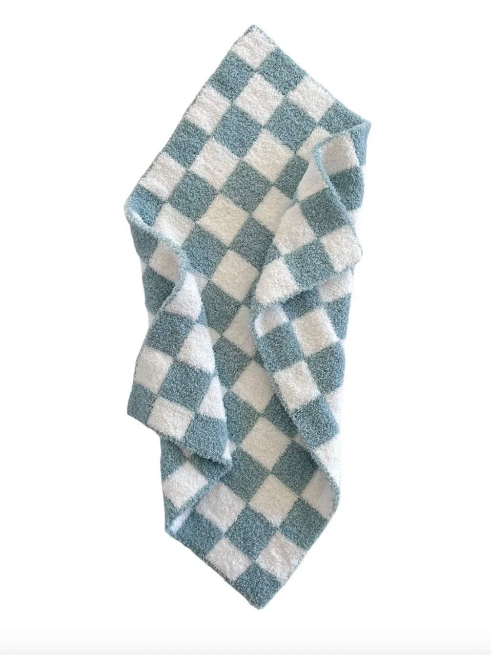Phufy Bliss Checkerboard Mini Blanket - Powder Blue