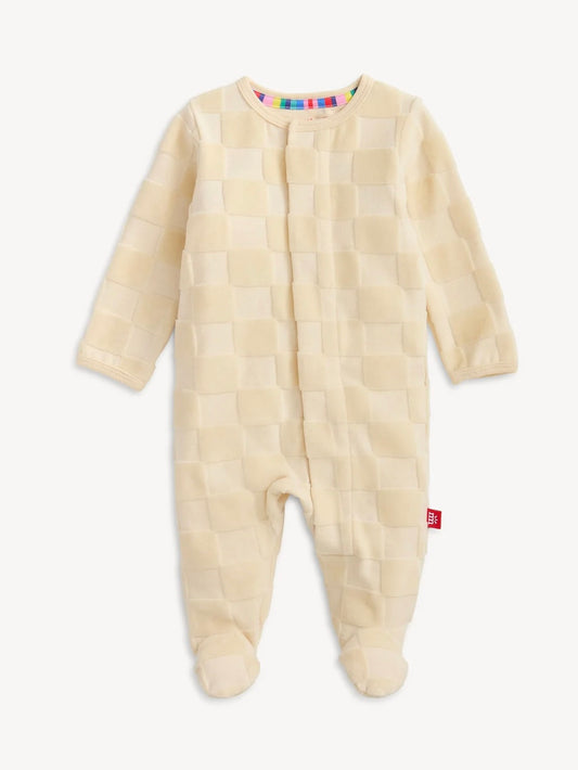 Checker Velour Footie