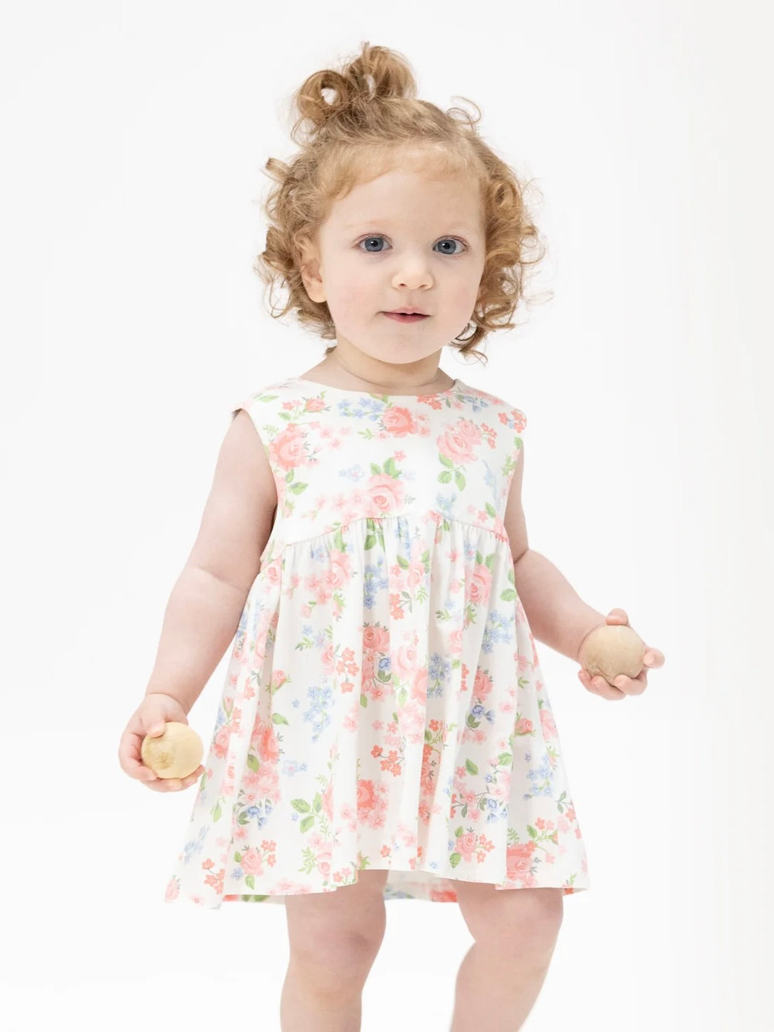 Cute Little Roses Infant Dress with Bow + Bloomer