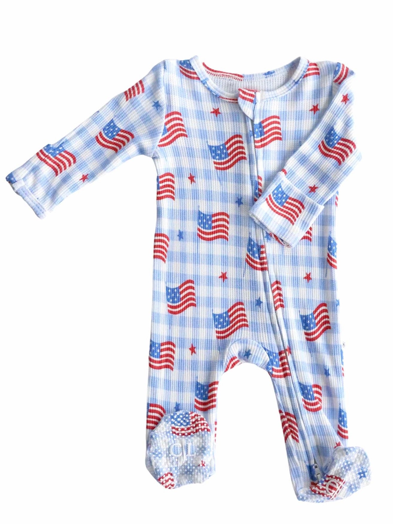 Star-Spangled Picnic Zipper Footie