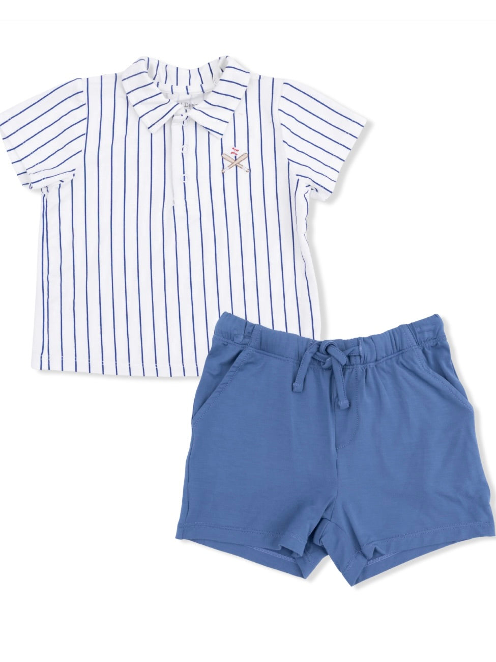 Baseball Stripe Polo + Short Set