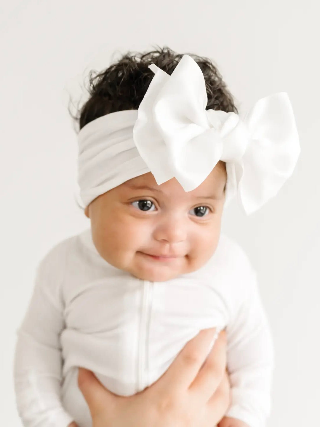 Satin Fab Bow - White