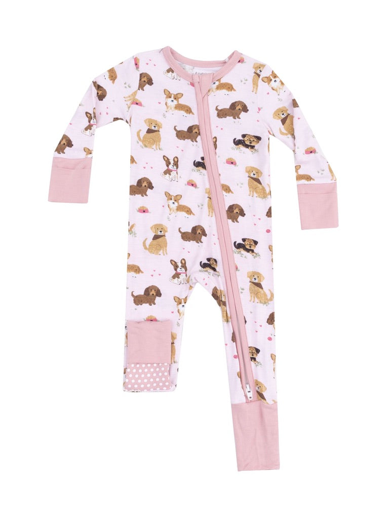 Pink Best Friend Dogs Zipper Romper