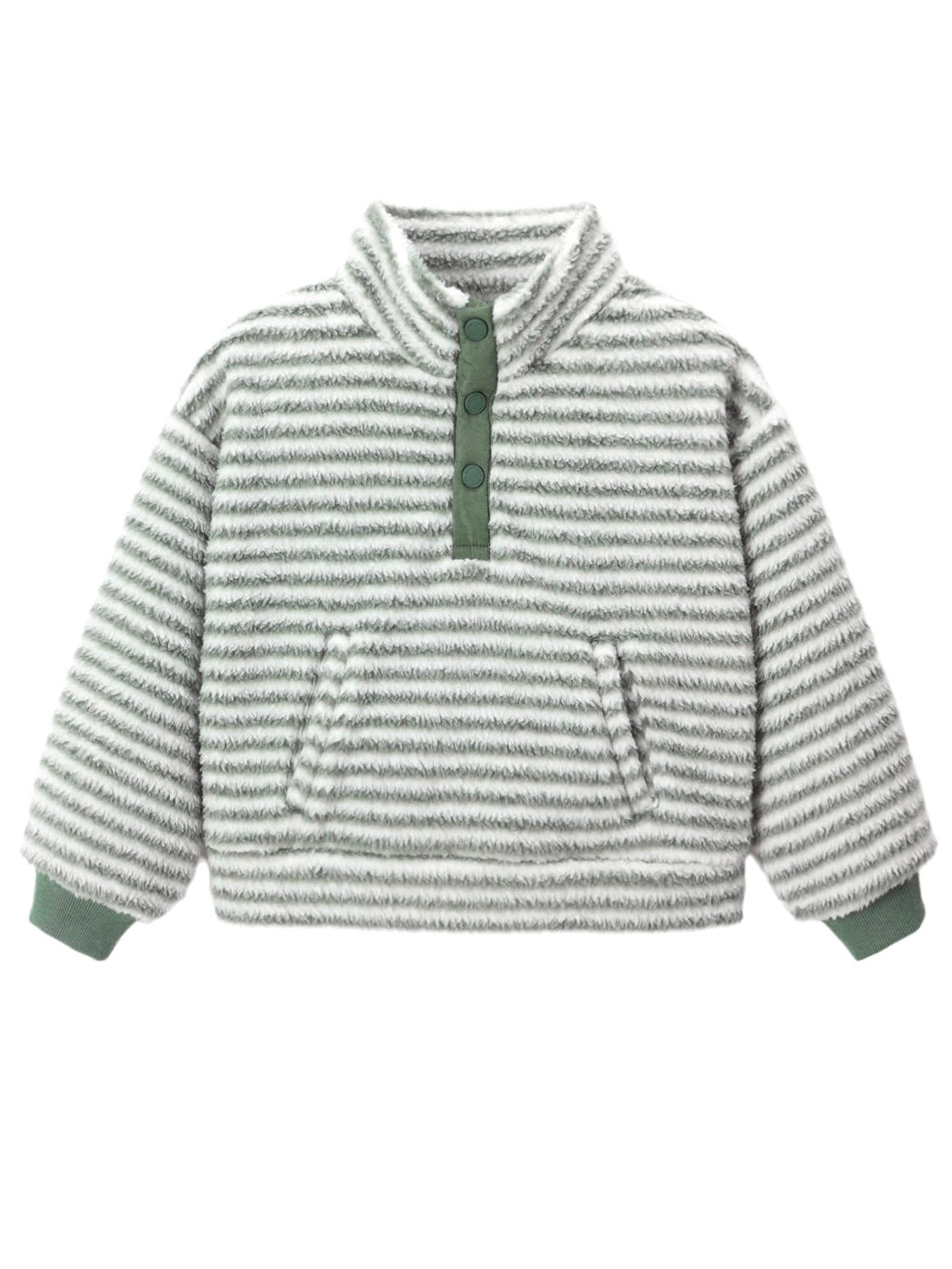 Evergreen Stripe Snap Pullover