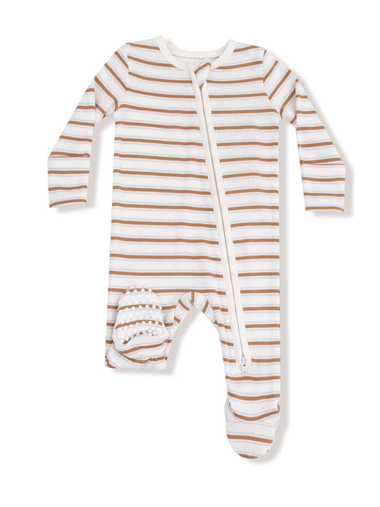 Brown Vintage Stripe Footie