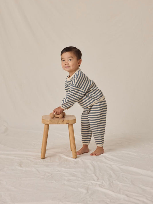 Waffle Slouch Set - Ocean Stripe