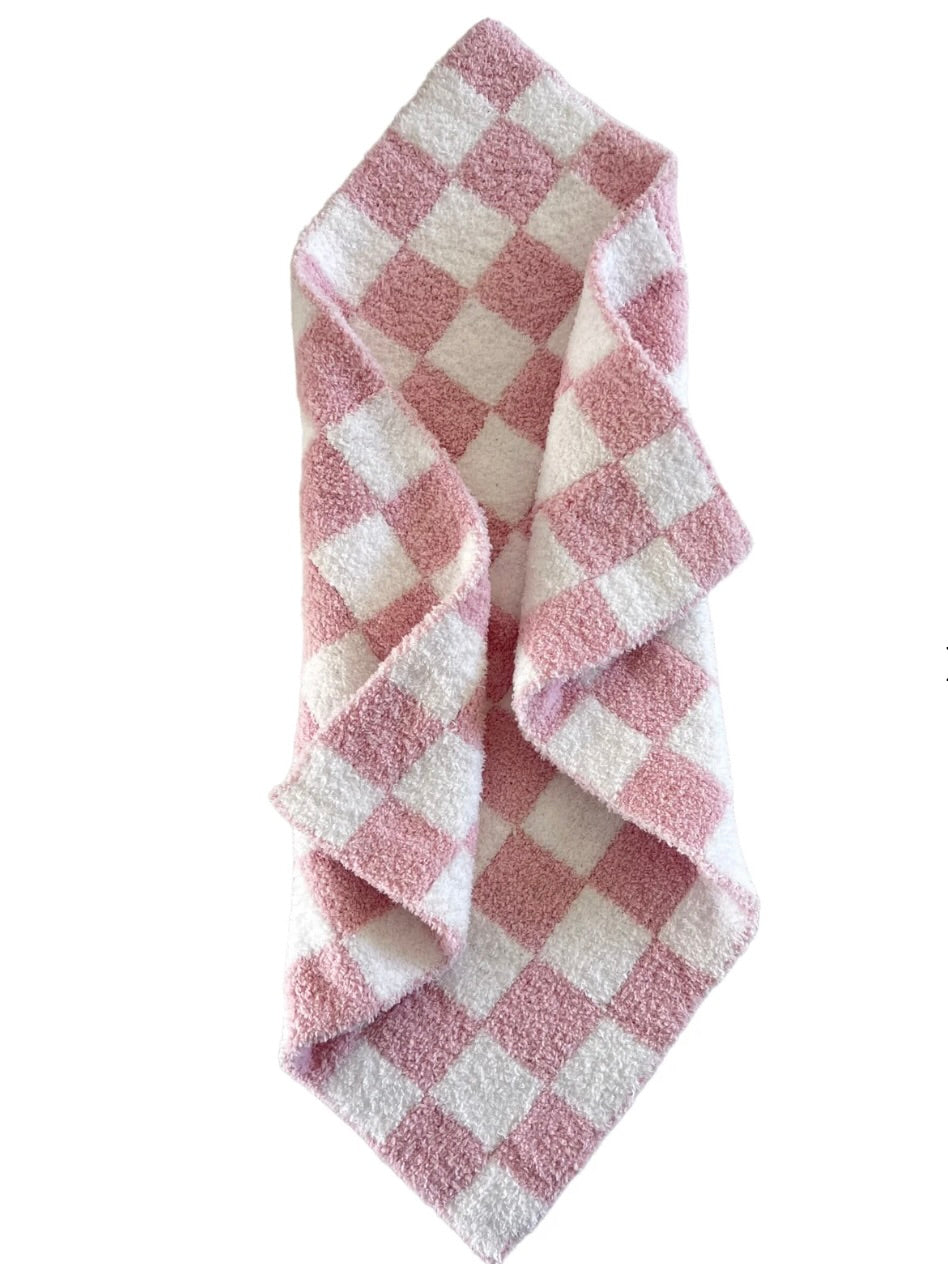 Phufy Bliss Checkerboard Mini Blanket - Strawberry