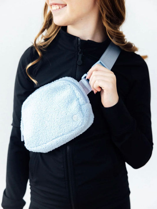 Fleece Belt Bag - Light Blue