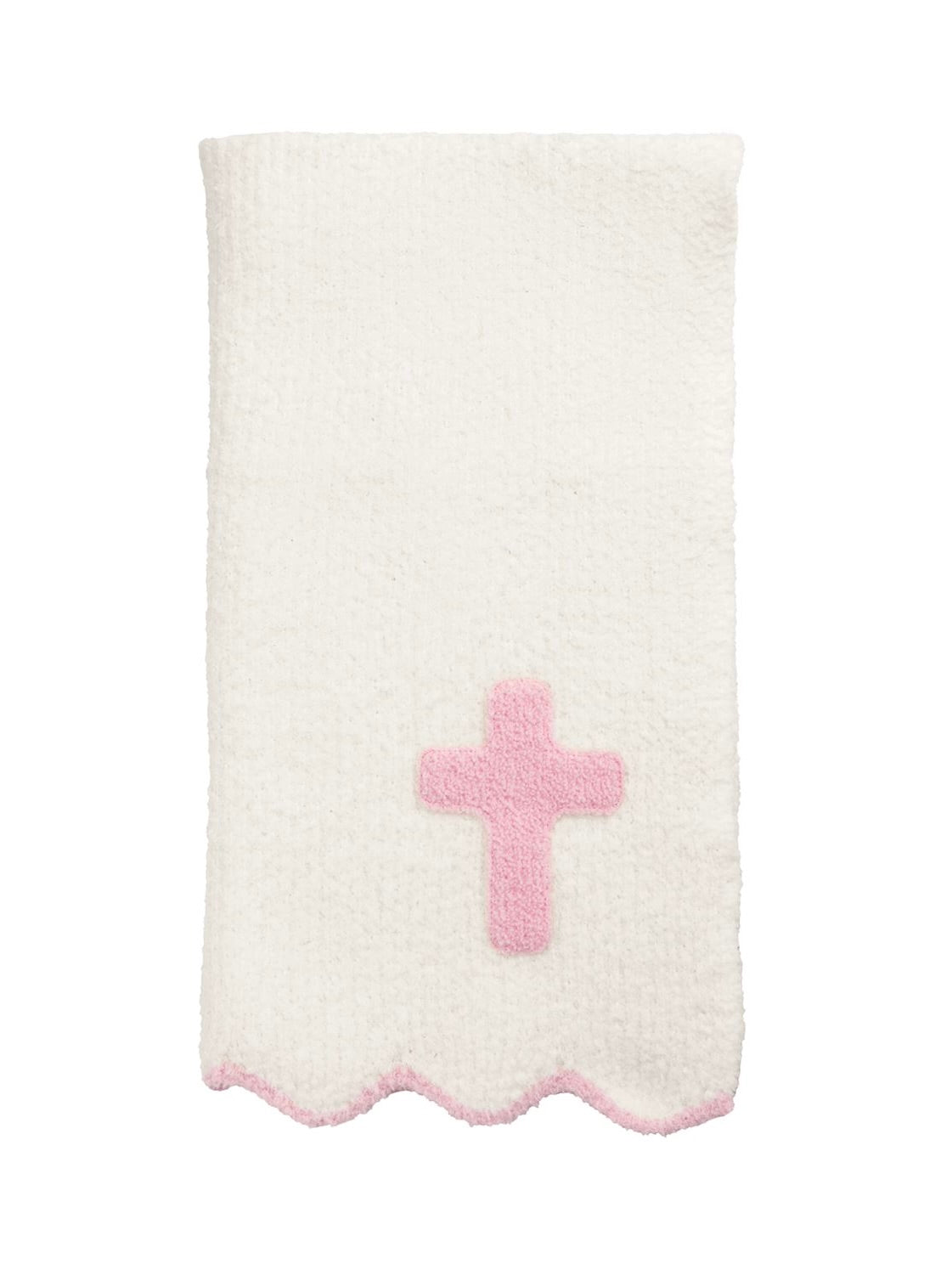 Pink Cross Chenille Blanket