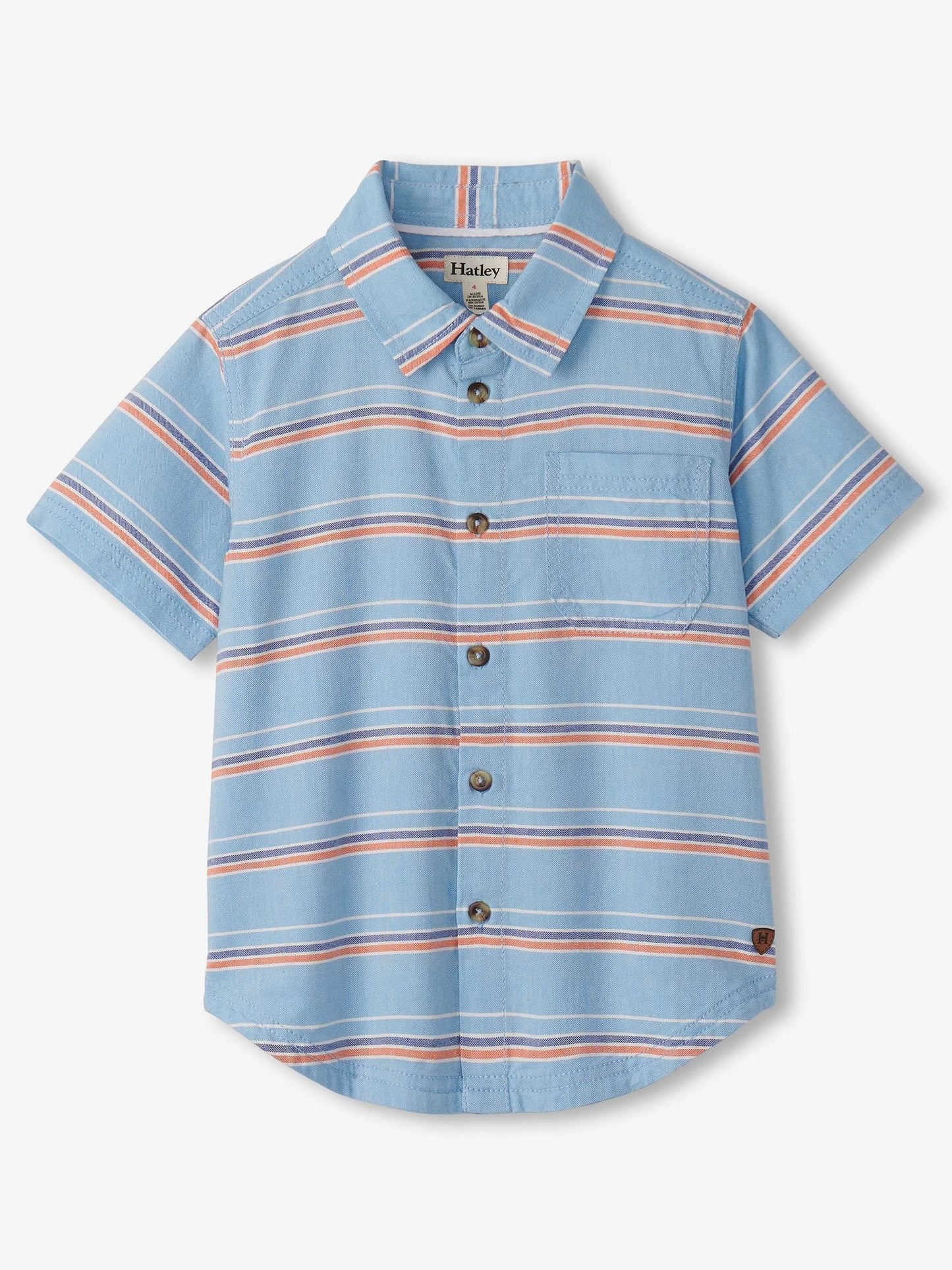 Blue Summer Stripe Button Down Shirt